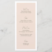 Boho minimalistische vazen bruiloft menu (Achterkant)