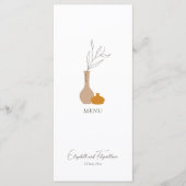 Boho minimalistische vazen bruiloft menu (Voorkant)