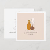 Boho minimalistische vazen bruiloft plein kaart (Voorkant / Achterkant)
