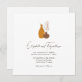 Boho minimalistische vazen bruiloft receptie kaart (Voorkant / Achterkant)