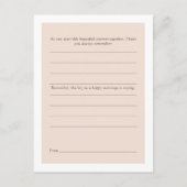 Boho minimalistische vazen bruiloft wensen advieskaart (Achterkant)