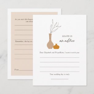 Boho minimalistische vazen bruiloft wensen advieskaart