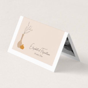 Boho Minimalistische Vazen Fotostrip Gevouwen Blad Kaart