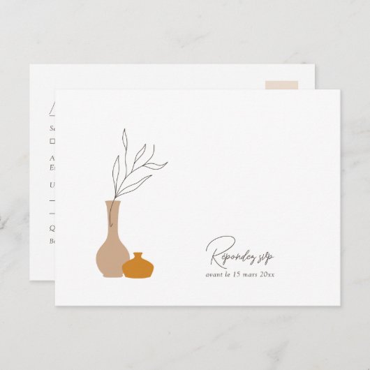 Boho minimalistische vazen | Liedverzoek + Maaltij Briefkaart (Voorkant / Achterkant)