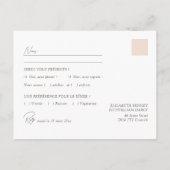 Boho minimalistische vazen | Maaltijdkeuze RSVP Briefkaart (Achterkant)