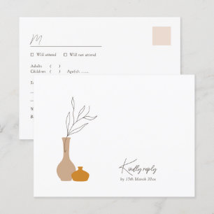 Boho Minimalistische Vazen Nummerverzoek + Maalt Briefkaart