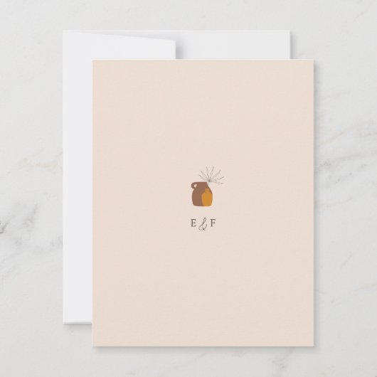 Boho minimalistische vazen paren Initialen Save The Date (Achterkant)