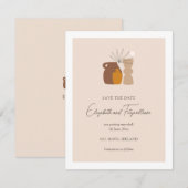 Boho minimalistische vazen paren Initialen Save The Date (Voorkant / Achterkant)