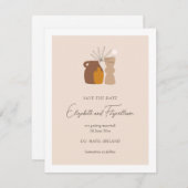 Boho minimalistische vazen redden de datum Kaart (Voorkant / Achterkant)