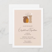 Boho minimalistische vazen Save the Date Kaart (Voorkant / Achterkant)