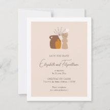 Boho minimalistische vazen Save the Date Kaart