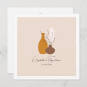 Boho Minimalistische Vazen Trouwfeest Van Kaart (Voorkant / Achterkant)