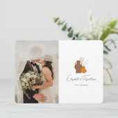 Boho minimalistische vazen trouwfoto bedankkaart (Staand voorkant)