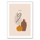 Boho Minimalistische Vazen Trouwtafel Nummer Kaart (Achterkant)