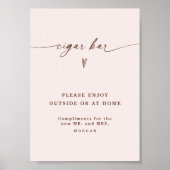 Boho Minimalistische Voorkeur Sigaar Bar Trouwbord Poster (Voorkant)