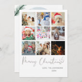 Boho minimalistische vrolijke kerst 10 fotocollage feestdagenkaart (Voorkant / Achterkant)