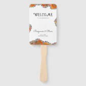 Boho Minimalistische Waterverf Wilde Bloem Bruilof Handwaaier (Voorkant)