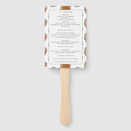 Boho minimalistische Waterverf Wildflower bruiloft Handwaaier (Achterkant)