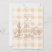 Boho Minimalistische Westerne Woestijnbruiloft Kaart (Voorkant)