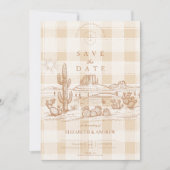 Boho Minimalistische Westerne Woestijnbruiloft Save The Date (Voorkant)