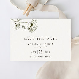 Boho Minimalistische Wilde Bloem Bruiloft Save The Date