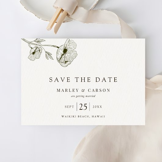 Boho Minimalistische Wilde Bloem Bruiloft Save The Date