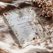 Boho Minimalistische Wilde Bloemen Bruiloft Acryl Uitnodigingen