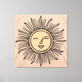 Boho Minimalistische Zon Symbool Canvas – Moderne  Afdruk (Voorkant)
