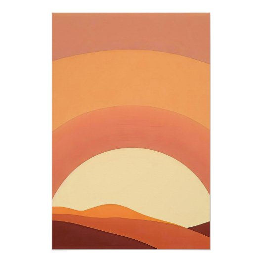 BOHO MINIMALISTISCHE ZONSONDERGANG PERFECT POSTER (Voorkant)