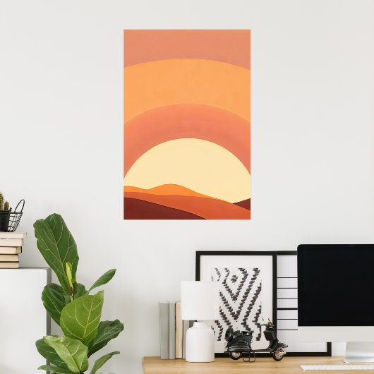 BOHO MINIMALISTISCHE ZONSONDERGANG POSTER (Thuiskantoor)