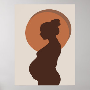 Boho Minimalistische Zwangerschapsreis Poster Deco