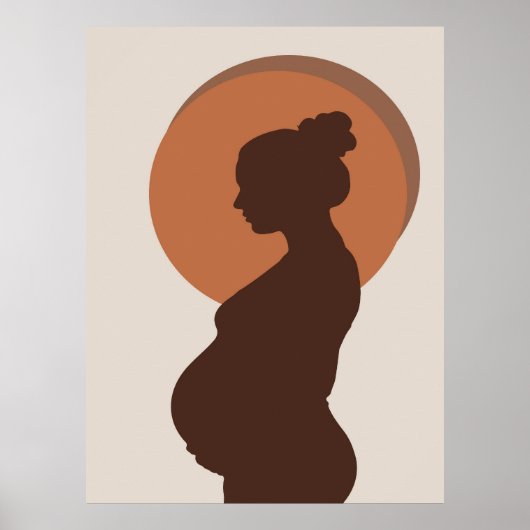 Boho Minimalistische Zwangerschapsreis Poster Deco (Voorkant)