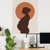 Boho Minimalistische Zwangerschapsreis Poster Deco (Thuiskantoor)