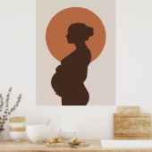 Boho Minimalistische Zwangerschapsreis Poster Deco (Keuken)