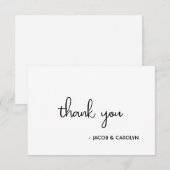 Boho Minimalistische Zwart-Wit Trouw Dankkaart Kaart (Voorkant / Achterkant)