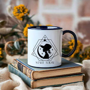 Boho minimalistische zwart-witte Lady Boss Mok