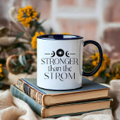 Boho minimalistische zwart-witte maan bevestiging mok