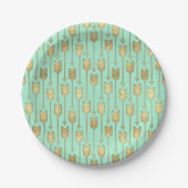 Boho Mint en Faux Gold Arrows Pattern Papieren Bordje (Voorkant)