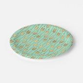 Boho Mint en Faux Gold Arrows Pattern Papieren Bordje (Gekanteld)
