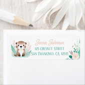 Boho Mint Green Baby Otter Retouradreslabels Etiket (Insitu)