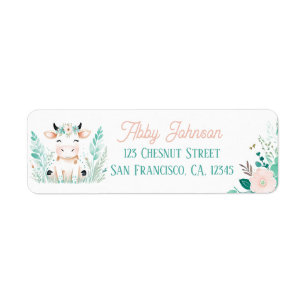 Boho Mint Green Calf Retour Adreslabels Etiket