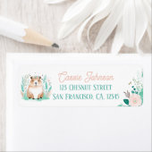 Boho Mint Green Capybara Retour Adreslabels Etiket (Insitu)