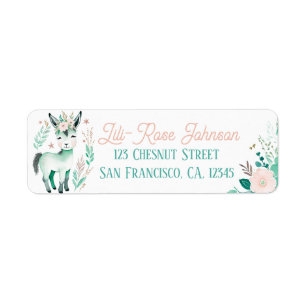 Boho Mint Green Donkey Retour Adreslabels Etiket