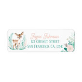 Boho Mint Green Fawn Retouradres Labels (Voorkant)