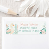 Boho Mint Green Goose Retour Adreslabels Etiket (Insitu)