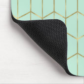 Boho Mint Green Hexagon Gold en Geometrische glam Muismat (Hoek)