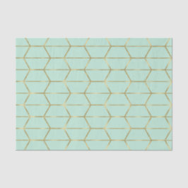 Boho Mint Green Hexagon Gold Geometric Sweet 16 Tissuepapier