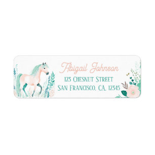 Boho Mint Green Horse Retour Adreslabels Etiket
