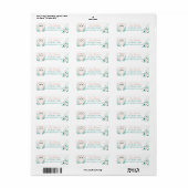 Boho Mint Green Kitten Retour Adreslabels Etiket (Full Sheet)