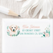 Boho Mint Green Labrador Retour Adreslabels Etiket (Insitu)